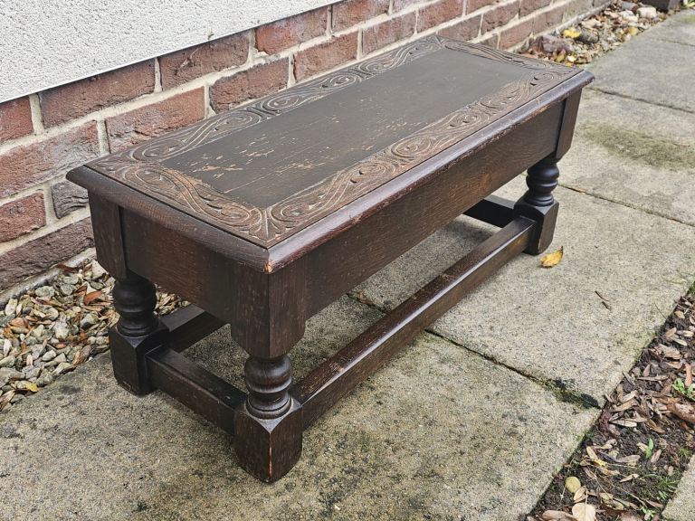 Vintage oak joint stool 