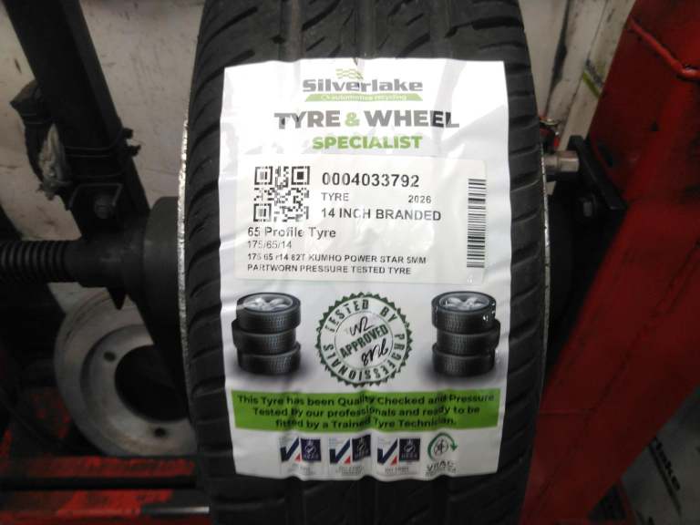175 65 R14 82t Kumho Power Star 5mm Partworn Pressure Tested Tyre