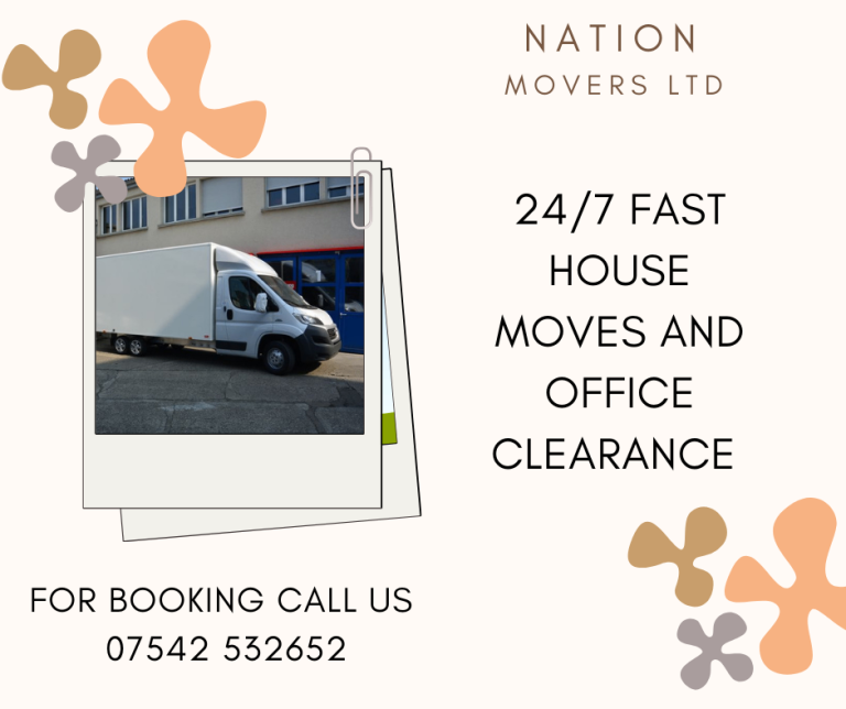 Man with Van  House Move Office Move Piano Move Furniture Removals Rubbish Clearance Nationwide UK