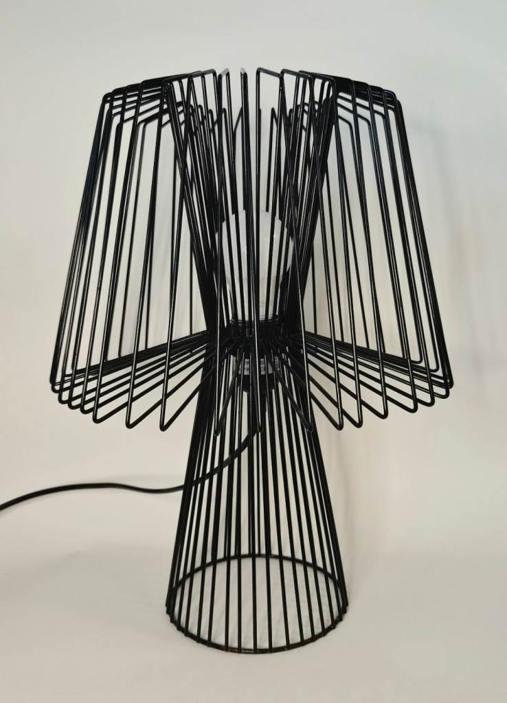 Spider wire desklamp, black, circa 1980s