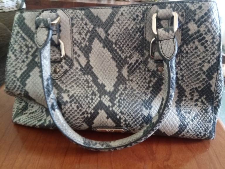 Stylish Snakeskin Print Handbag – Good Condition