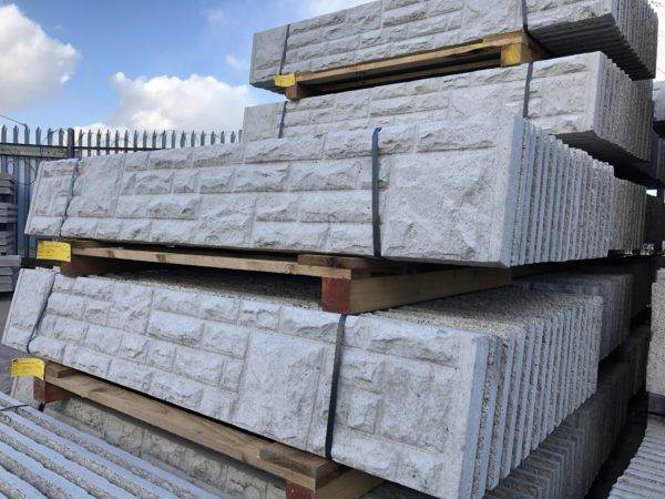 Concrete Fence Gravel Boards – Plain £13 / Rock Face £13 | KC Fencing & Timber