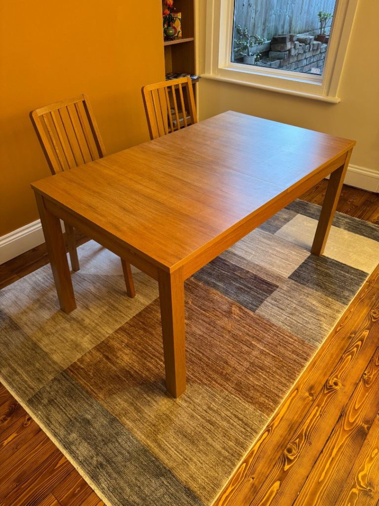 IKEA Bjursta Extendable Dining Table with 4 Chairs
