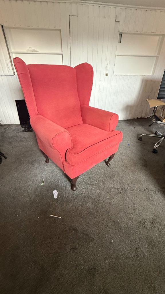 Red Wingback Armchair - needs gone soon.  Good Condition