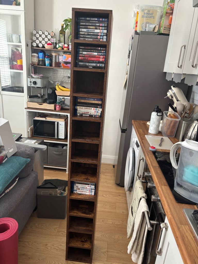Tall Wooden DVD/CD Storage Unit
