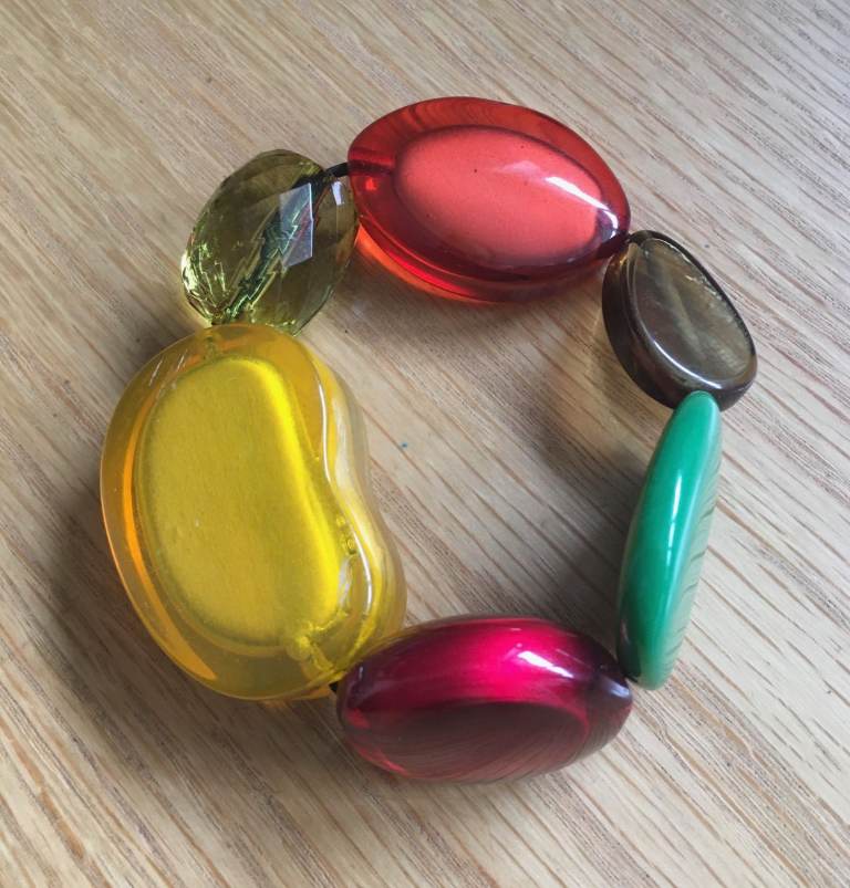 image for John Lewis Bracelet Large Beads in Green Red Yellow