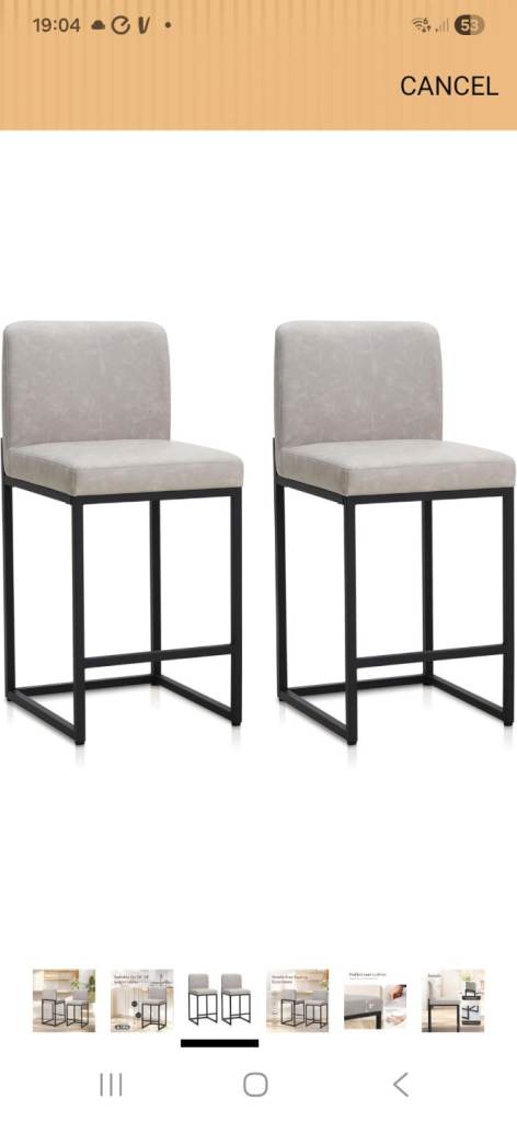 Brabd new boxed set od 2 PU leather bar/kitchen stools rrp £119
