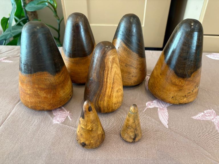 Mid century plumbers wooden turnpins