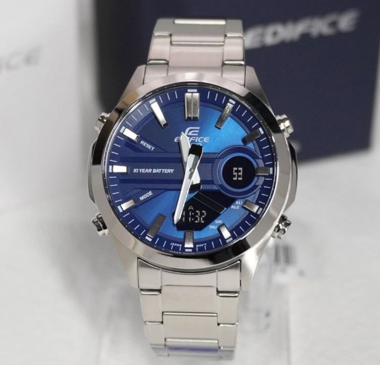 Casio Edifice Men’s Watch – Blue Dial, Stainless Steel – Brand New