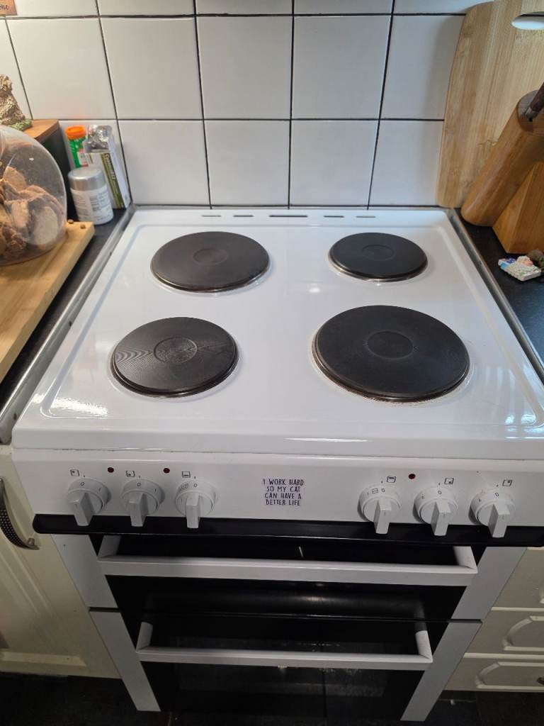 Bush White Electric Cooker with Double Oven and Hob