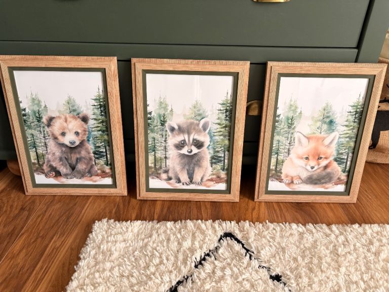 Woodland animal wall art prints 
