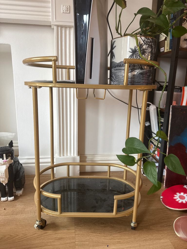 Gold and Glass Bar Cart