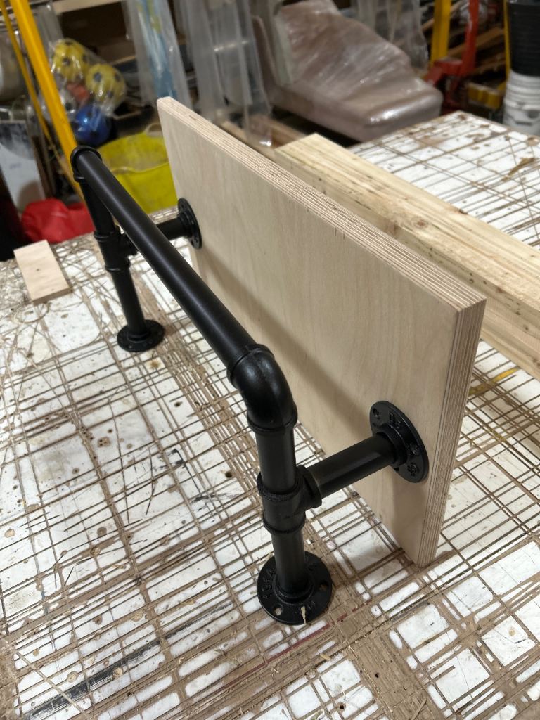 Industrial Style Pipe Shelf with Birch Shelf