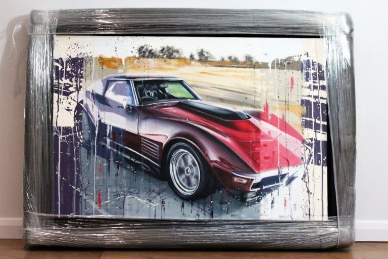 ARTIST KRIS HARDY STINGRAY OIL ON CANVAS FRAMED SIGNED LOWER RIGHT 