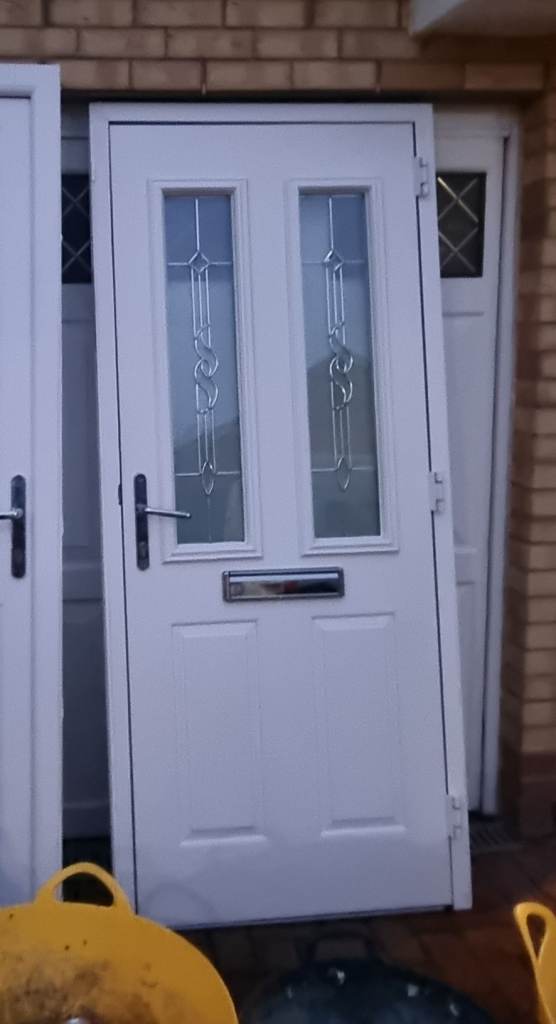 Composite front door and frame white