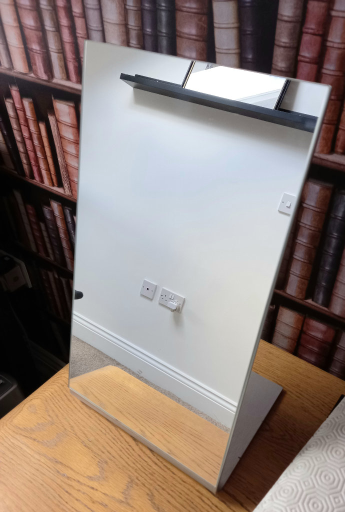 Ikea mirror Tysnes, curved Aluminium backing 400 x 220mm. 