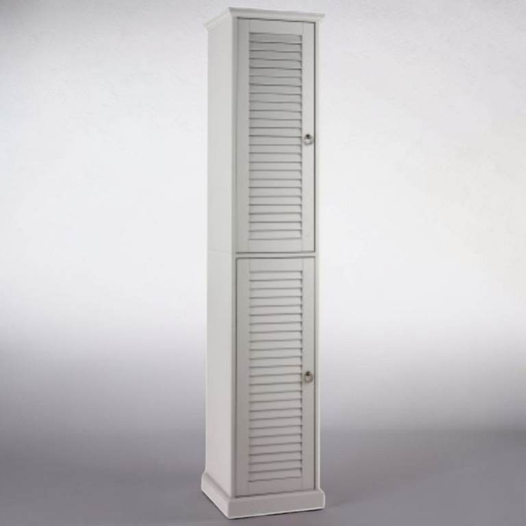 Discontinued Argos Home Le Marais Louvered Tallboy Cabinet Grey Bathroom Storage Unit
