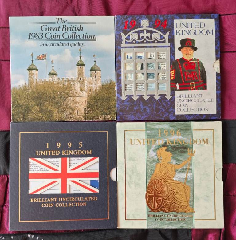 UK Brilliant Uncirculated Coin Collections 1983, 1994, 1995, 1996