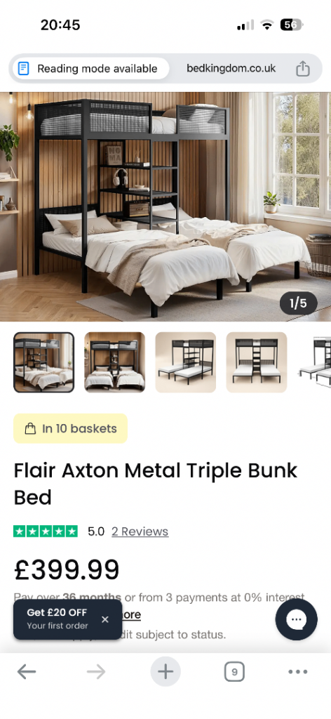 Triple bunk bed 