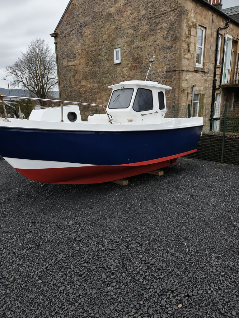 Fishing Boat - Blue & White, Good Condition