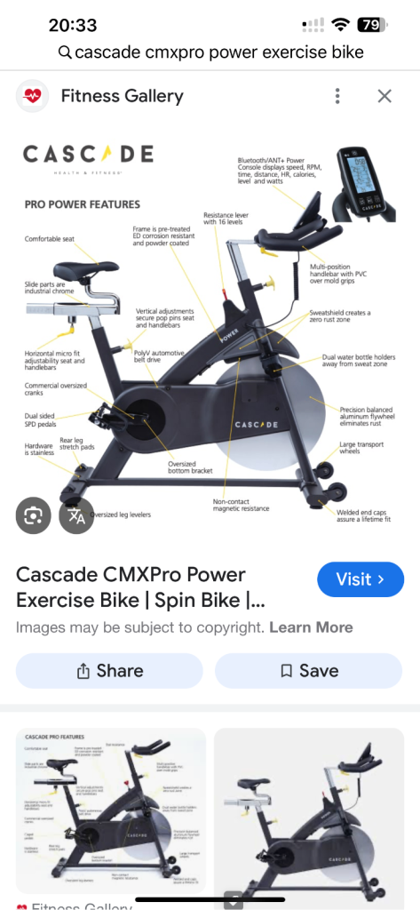 Spin Bike Cascade CMXPro Power Indoor Cycle