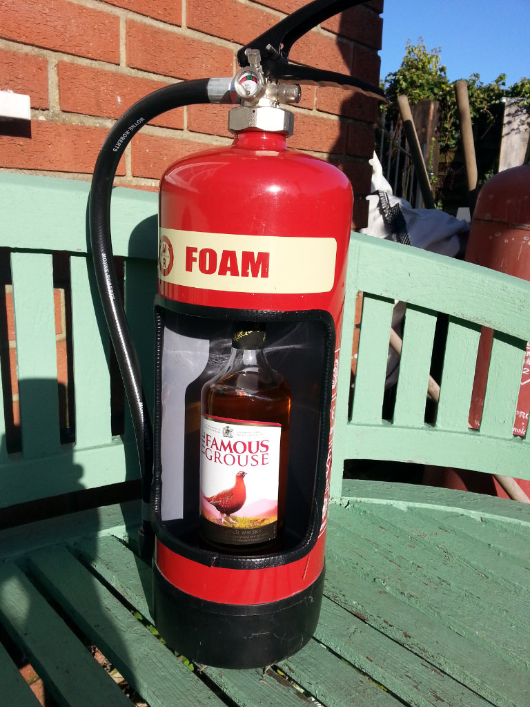 MAN CAVE FIRE EXTINGUISHER BOTTLE HOLDER