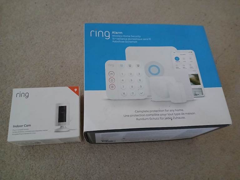 "ring" home security system.