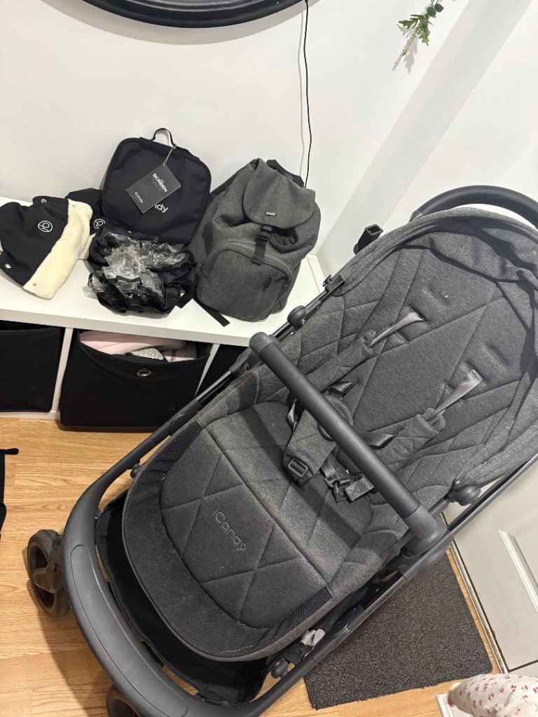 I candy orange 3 with carry cot foot muff and change bag