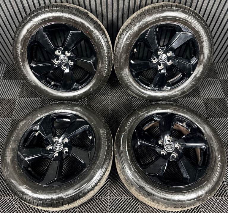 18'' GENUINE TOYOTA RAV 4 BLACK 5 SPOKE MK5 ALLOY WHEELS TYRES