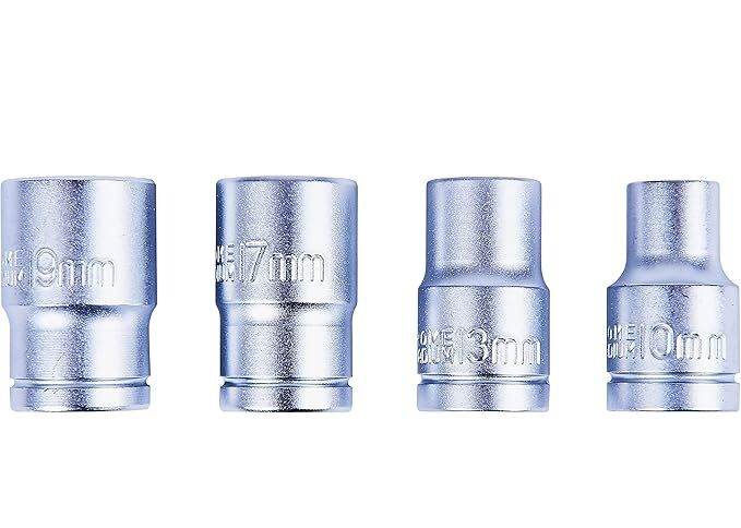 4Pc 1/2" Drive Socket Set – Heavy Duty Metric Sockets for Garage & DIY