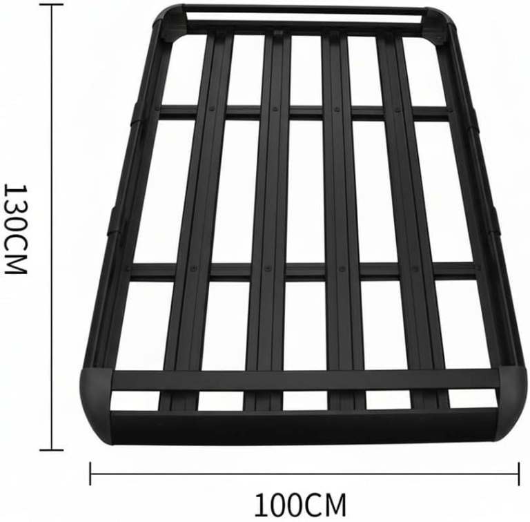 Aluminium Roof Rack Basket Tray - 130 x 100 cm Heavy Duty Cargo Carrier with Adjustable Bars  - NEW