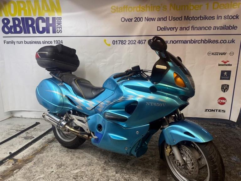 Honda NT650V Deauville NTV 650 Deaville, 1998, Blue, Oxford grips, top box,