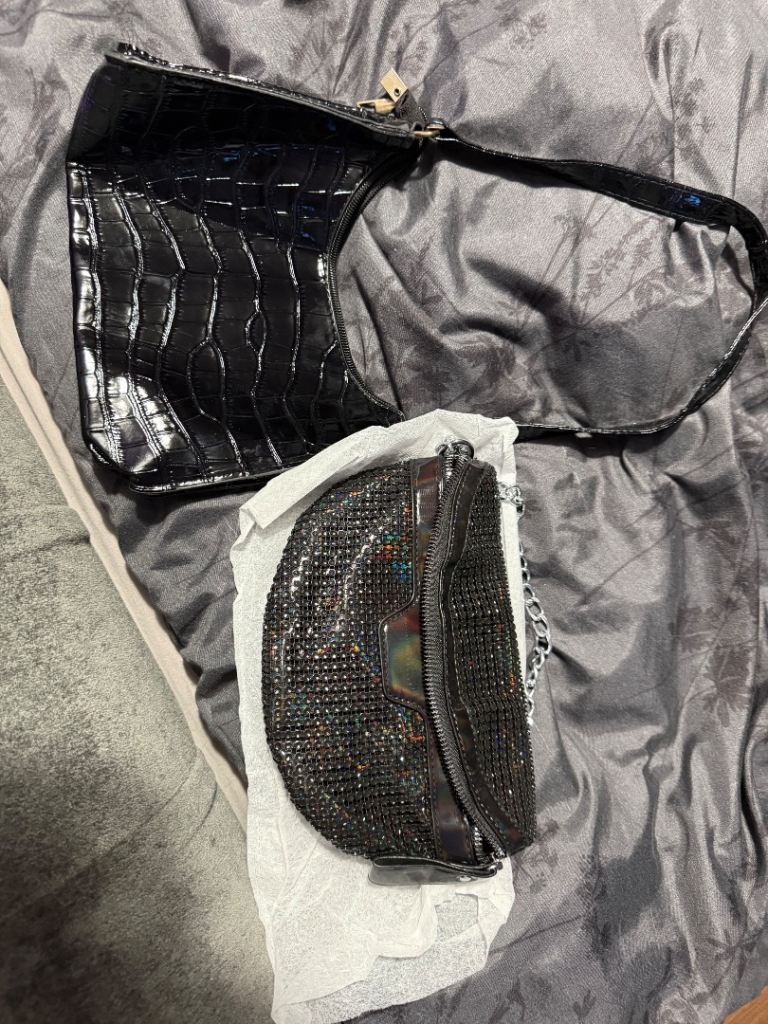 2 Shein Black Bags, Shoulder & Bum Bag