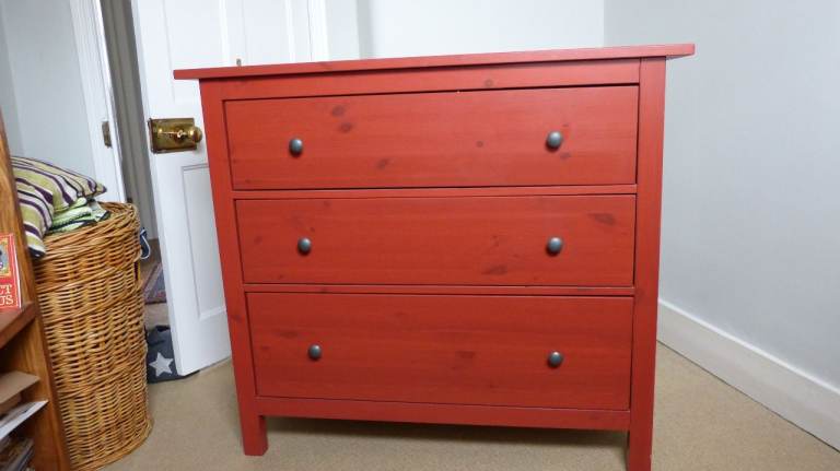 IKEA Hemnes Red Chest of Drawers - 3 drawers - great condition