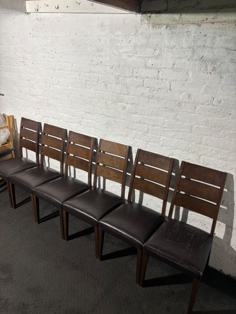 6 Wooden dining chairs  