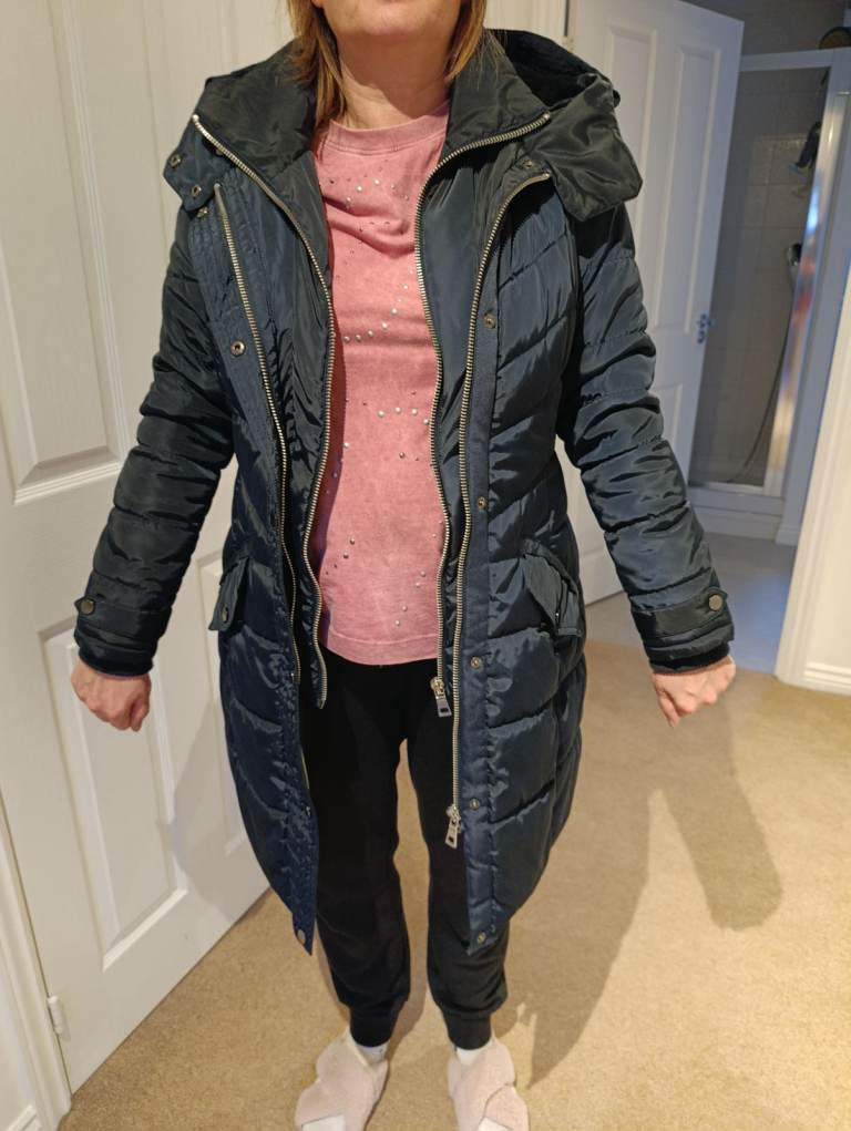 NEXT PREMIUM SIZE 12 NAVY WARM WINTER LONG LENGTH LADIES JACKET COAT