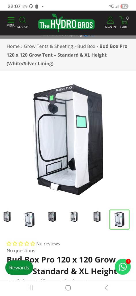 Bud Box Pro 120x120 Grow Tent - White Lining