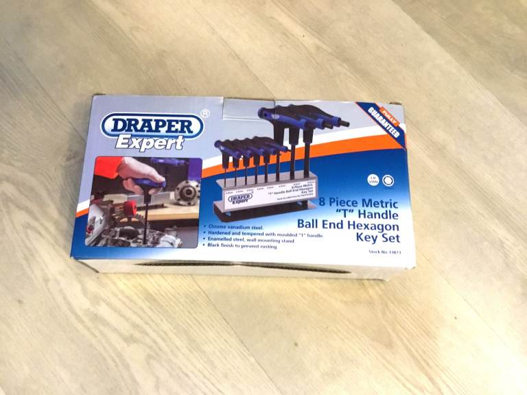 New Draper Expert 8 Piece Ball End T Handle Hex Key Set, £18.00 for Sale