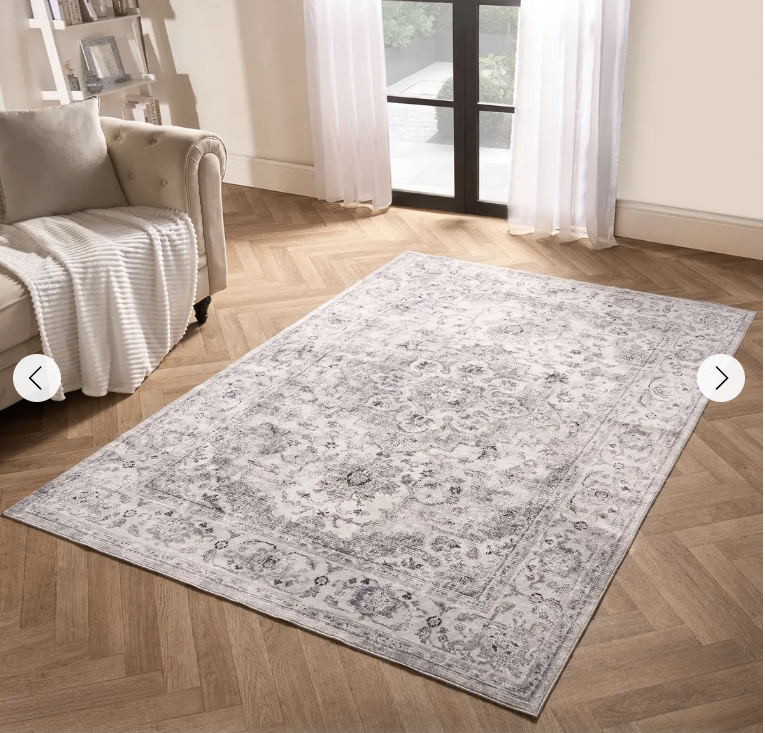 Grey Patterned Area Rug – Brand new 160cm x 230cm