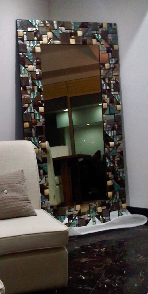 Large Designer Mosaic Frame Wall Mirror – 113cm x 205cm — £120 ono