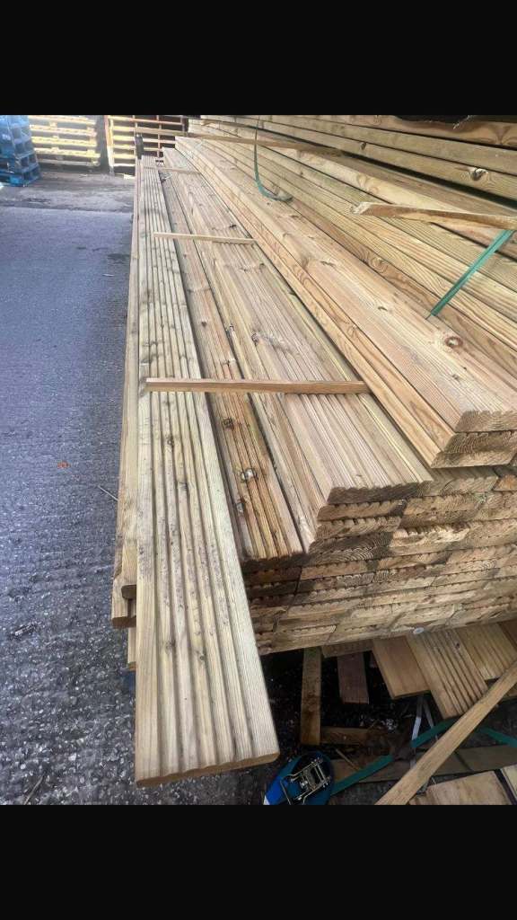 Treated decking boards 