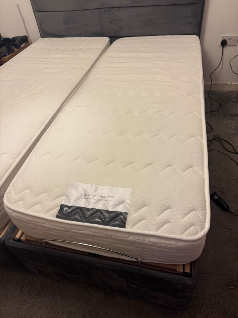 Apollo Dual Electric Adjustable Bed with Matresses and Headboard