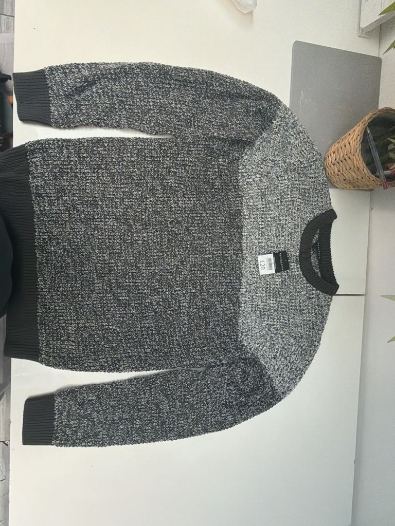 Peacocks Men's Grey Marl Jumper Size M – Brand New with Tags