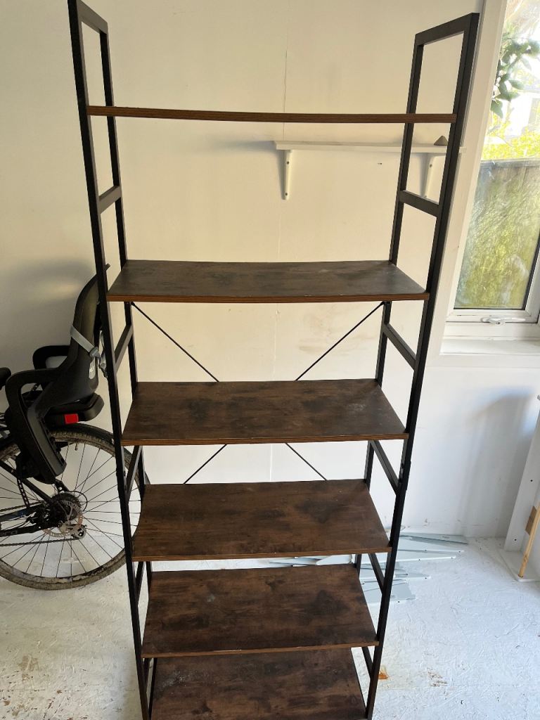 Large bookshelf- metal and wood
