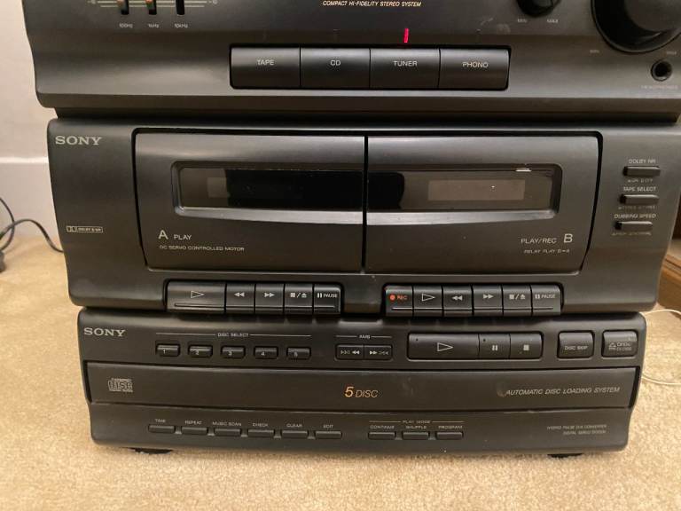 Sony Compact Stereo System – CD Changer, Cassette Deck, Tuner