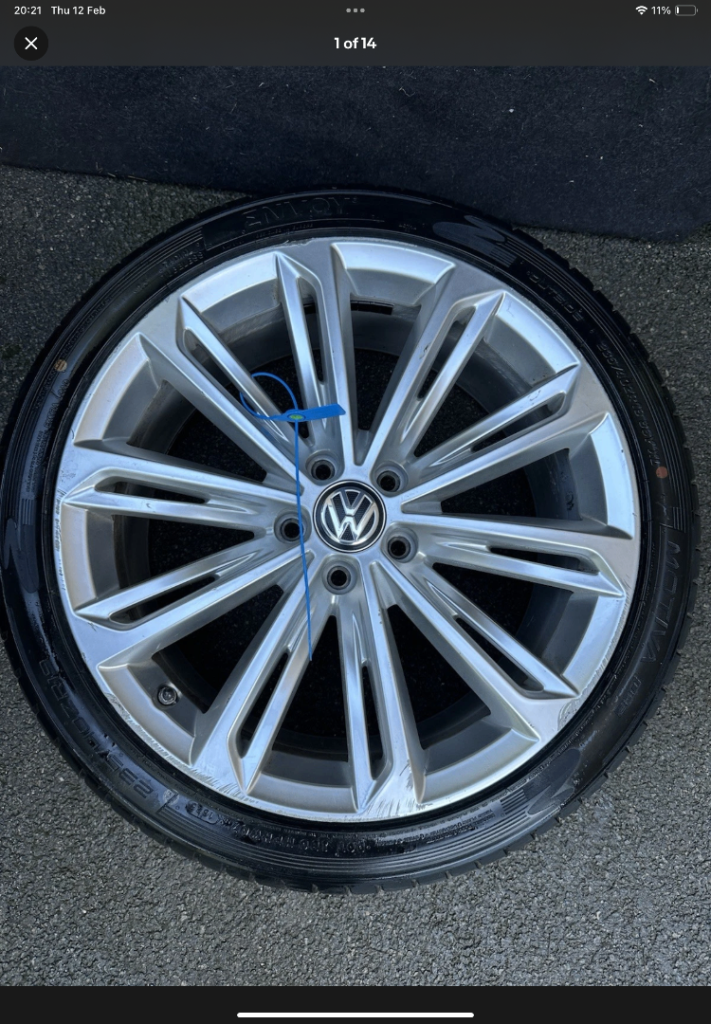 4x 2015-22 VW PASSAT VERONA 19'' ALLOY WHEEL & TYRE 8J ET44 235/40/R19