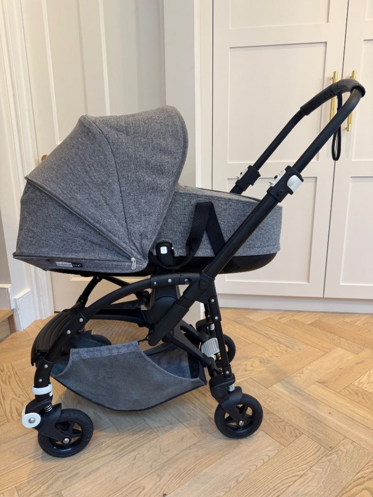 Bugaboo Bee 5 Classic Complete Pram Pushchair - Black/Grey Melange
