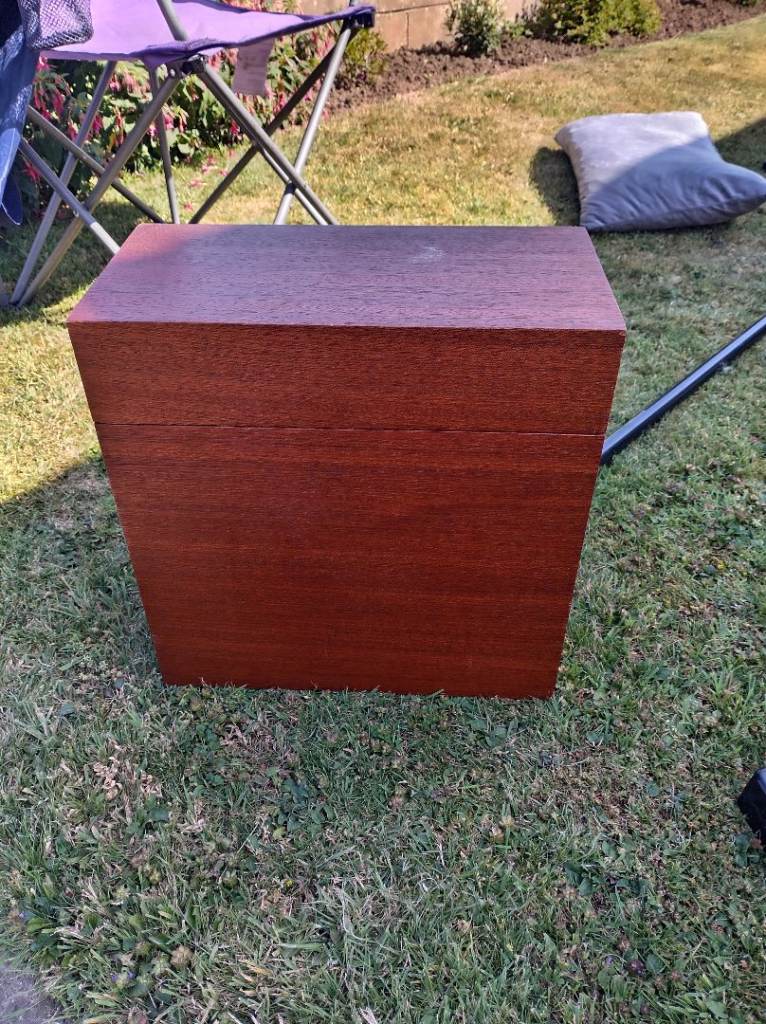 Hard wood vinyl LP storage box 