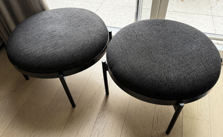 Hübsch Pouf round in black – Danish design - two available