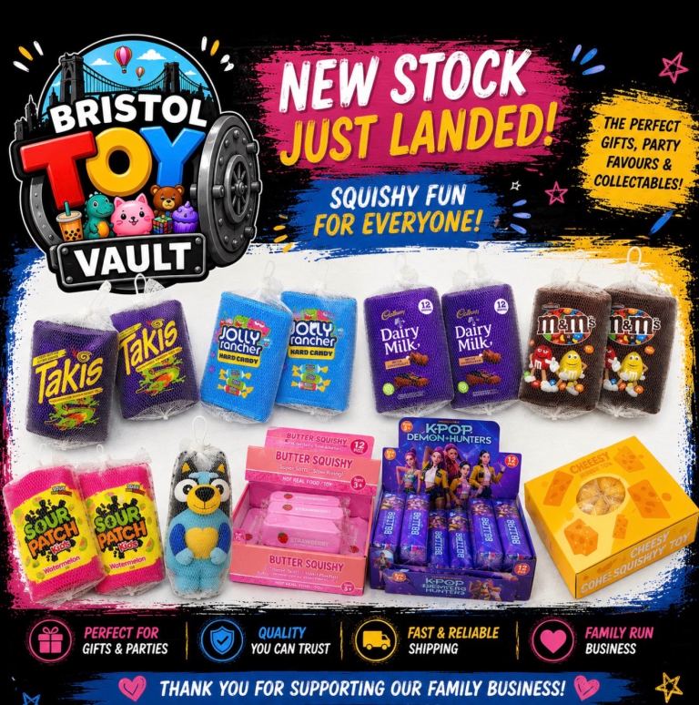New Squishy Toys - Takis, Dairy Milk, M&M's, Sour Patch, Bluey